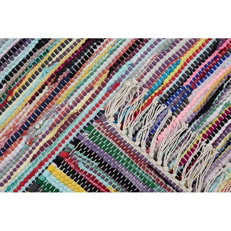 Andiamo Teppich Multi, rechteckig, Höhe: 10 mm, Flachgewebe, Fleckerl, reine Baumwolle, handgewebt, mit Fransen – Bild 2
