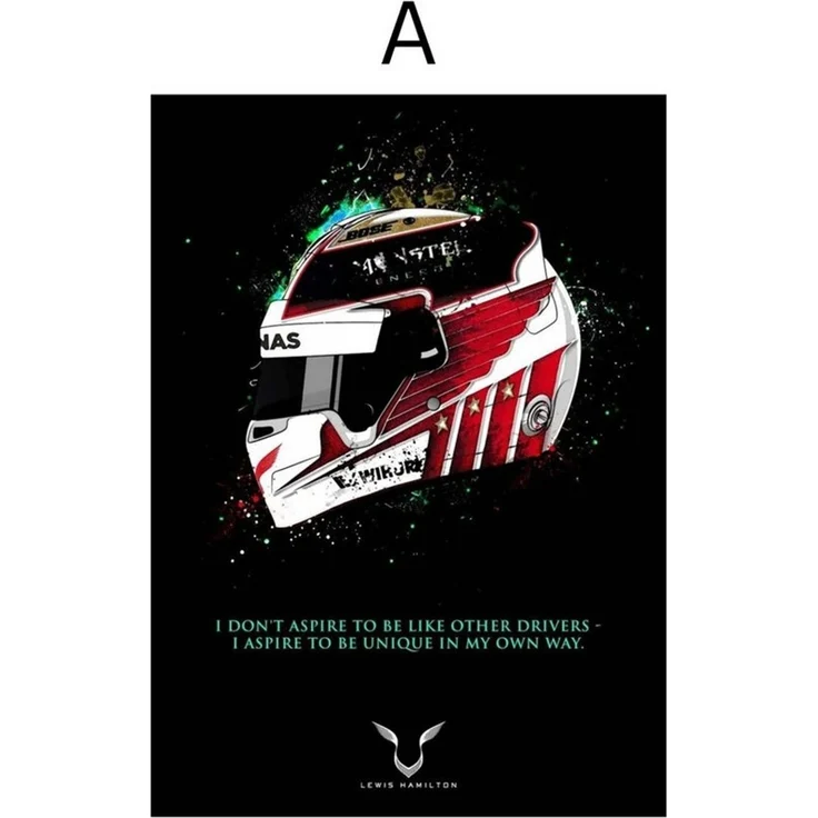 JUSTGOODMOOD Poster Formel 1 Fahrer Helme als Deko Print ohne Rahmen E 21 x 30 cm, E (1 St) – Bild 2
