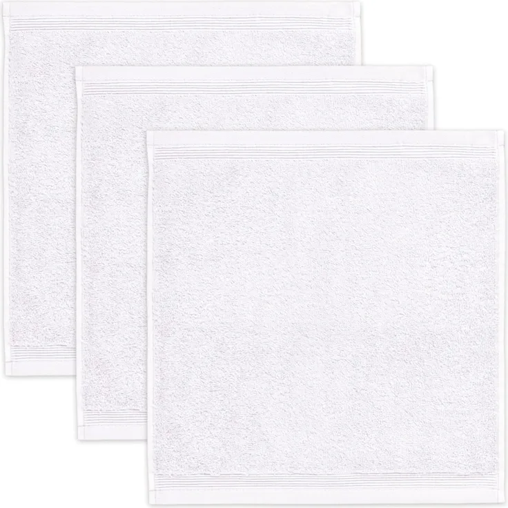 möve Superwuschel Seiftuch 30x30 cm aus 100% Baumwolle, snow 3er Set