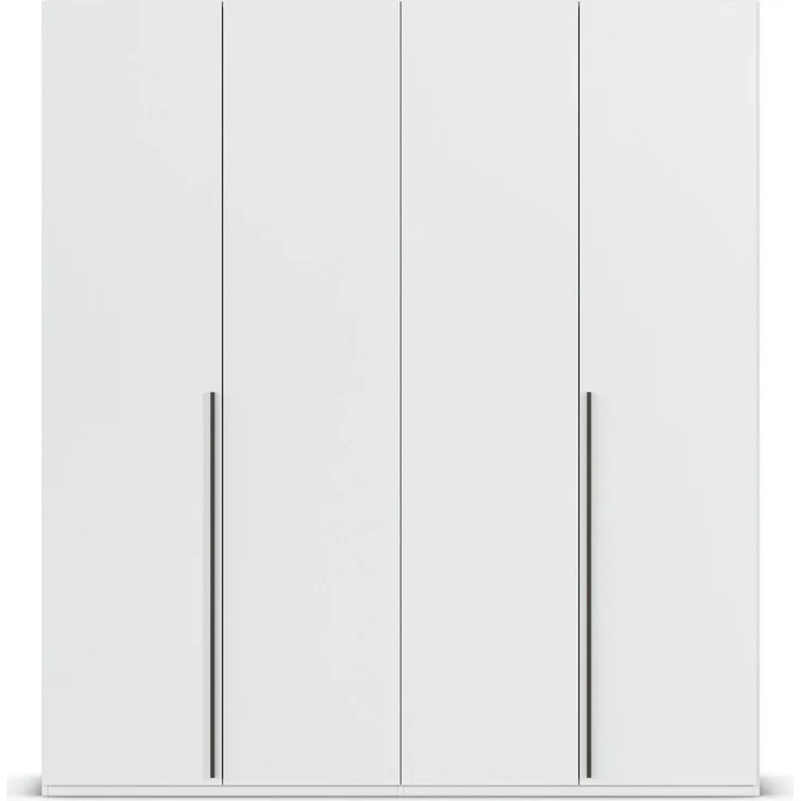 rauch Montclar Kleiderschrank 4-türig, mit 7 Einlegeböden, 2 Kleiderstangen, 1 Schubkasteneinsatz, 1 Inneneinteilung, 1 Innenspiegel, Farbe Weiß, BxHxT 201x223x60 cm – Bild 2