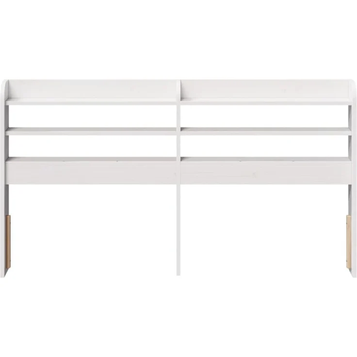 vidaXL Kopfteil mit Ablagen Weiß 160 cm Massivholz Kiefer 850945 – Bild 3