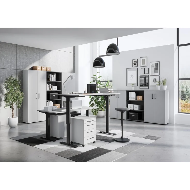 Germania Aktenschrank 4250-69 GW-Profi, in Lichtgrau, mit Metallgriffen, 80 x 200 x 40 cm (BxHxT) – Bild 2