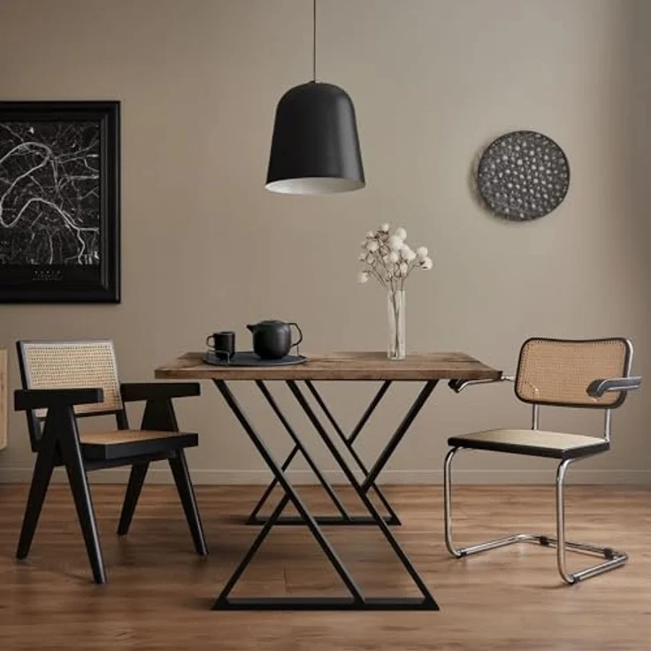 ML-DESIGN Tischbein 2er Set Tischgestell Tischkufen Möbelfüße aus Stahl Industriedesign, Kufengestell X-Form Schwarz für Esstisch/Schreibtisch DIY-Projekte – Bild 7