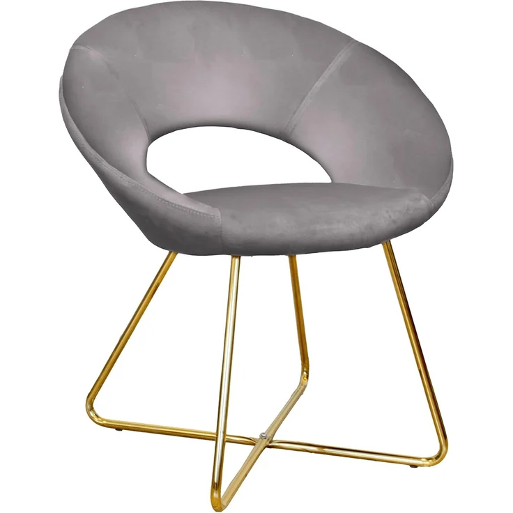 GARDENIA Vellutino Rundsessel London Grau, 65 x 59 x 74 cm – Bild 1