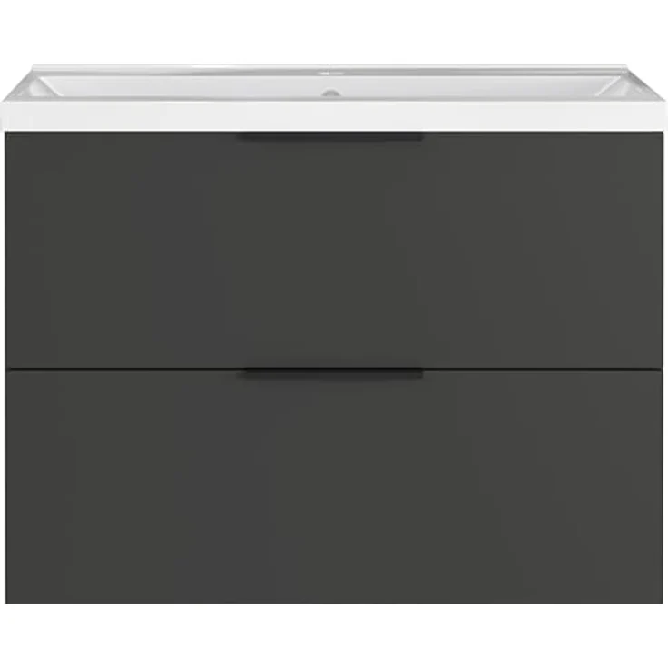 Germania Waschtisch inkl. Becken 0728-547 GW-Crandon, in Graphit, mit Waschbecken in Dekor weiß, 81 x 65 x 47 cm (BxHxT) – Bild 4