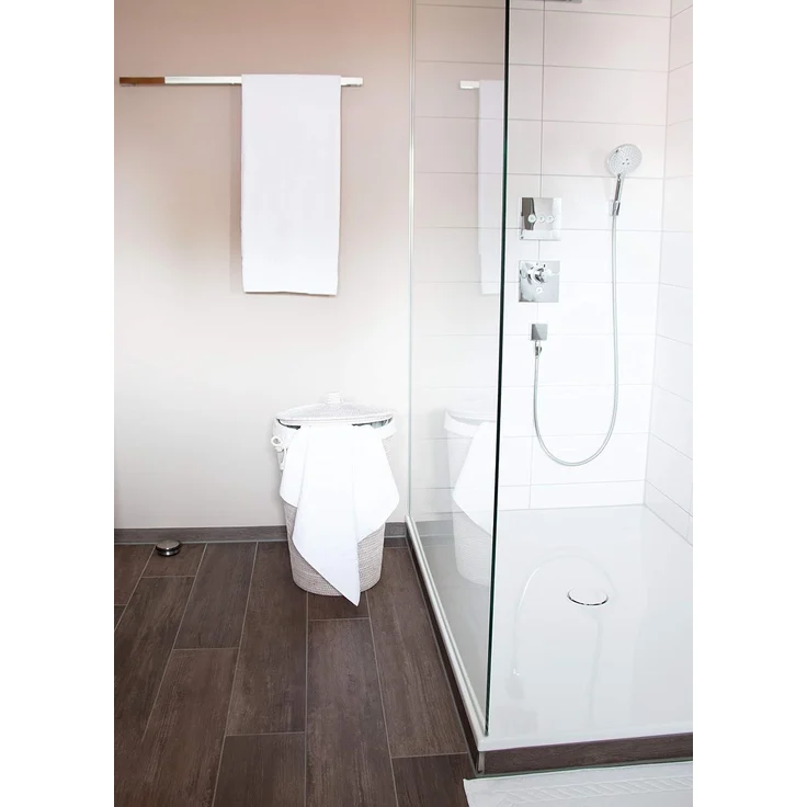 ZOLLNER 3er Set Duschtücher mit Zopfmuster, 100% Baumwolle, 70x140 cm, weiß – Bild 3