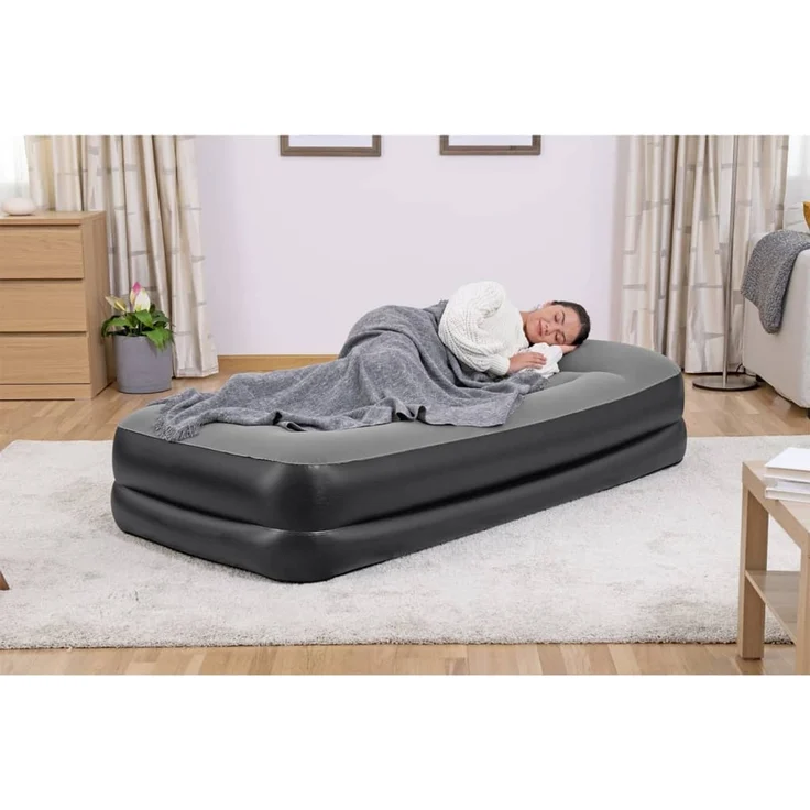 Bestway Luftbett mit Integrierter Luftpumpe Beflockt 191x97x46 cm 93781 – Bild 1