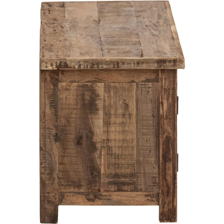 TV-Bank Sumatra rustikal aus recyceltem Altholz 122x46x40 cm mit Türen und Schubkästen – nachhaltiges Lowboard für Wohnzimmer – Bild 6