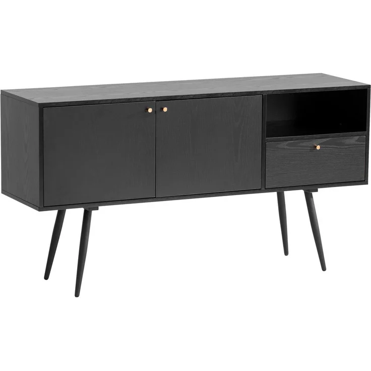 Livetastic Sideboard, Schwarz, Metall, 1 Schublade, stehend, 140x75x40 cm, für Wohnzimmer