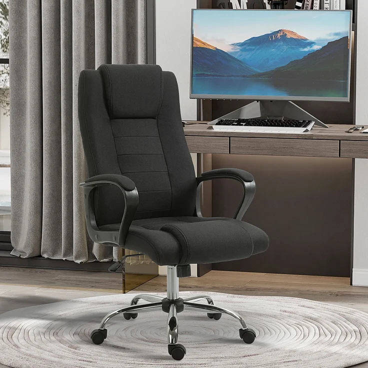 MELAYR, Bürostuhl Ergonomischer Schreibtischstuhl mit Armlehne, 76 x 62 x 119 cm, Schwarz – Bild 3