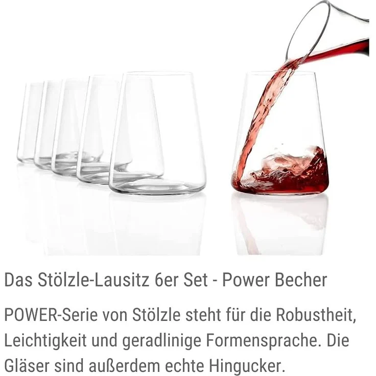 Stölzle Weinglas Stölzle Lausitz Power Becher Set 12tlg. Weiß- und Rotweinbecher, Glas – Bild 7