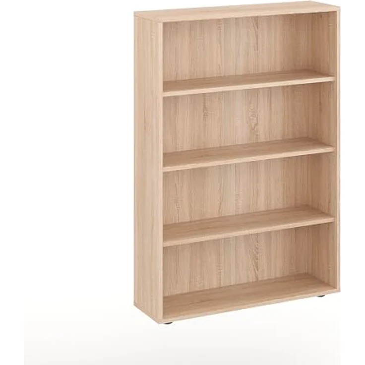 KOMTO Bücherregal Lumo 80 cm breit Regal mit 3, 4, 6 Ebenen und Höhenverstellbare Regale, Aufbewahrungsregal Bookshelf Weiß – Bild 2