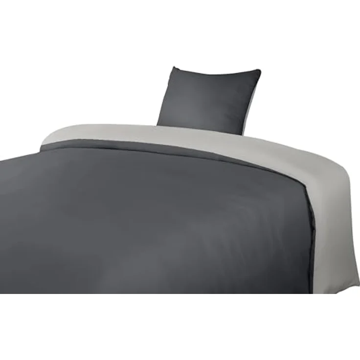 Utopia Bedding Bettwäsche 135x200 Set - Mikrofaser Bettbezug 135x200 cm + 1 Kissenbezug 80x80 cm - Dunkelgrau/Hellgrau – Bild 7