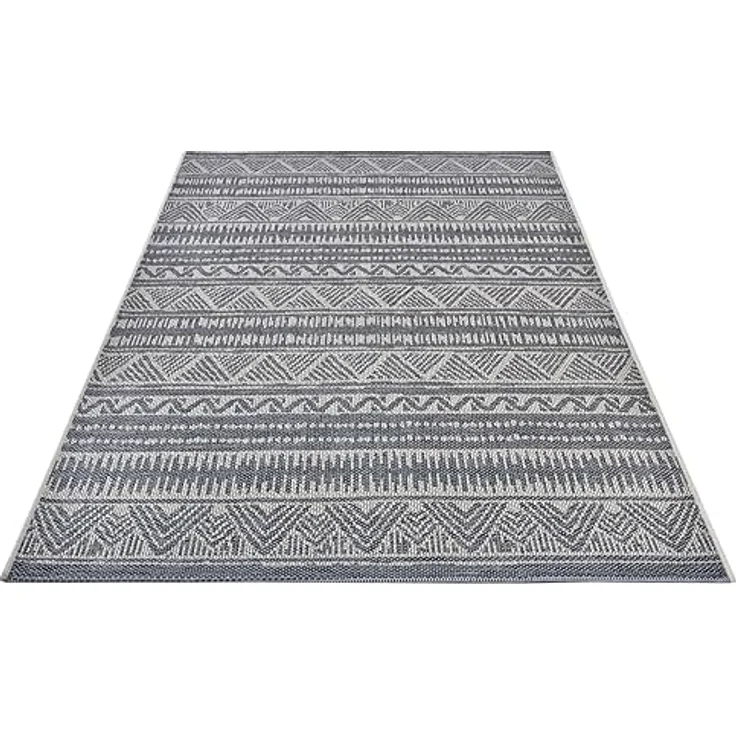 Hanse Home Loto Outdoor Teppich Wetterfest – Modernes Boho Ethno Muster Wasserfest, robuster Aussenteppich Flachgewebe für Garten, Balkon, Terrasse, Wohnzimmer – Beige, 63x120cm – Bild 8