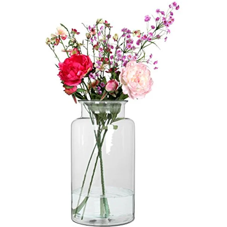 Mica decorations Mathew Vase, Glas, transparent, vielseitig einsetzbar als Windlicht oder Übertopf, moderne Formgebung, 19 x 19 x 35 cm – Bild 2