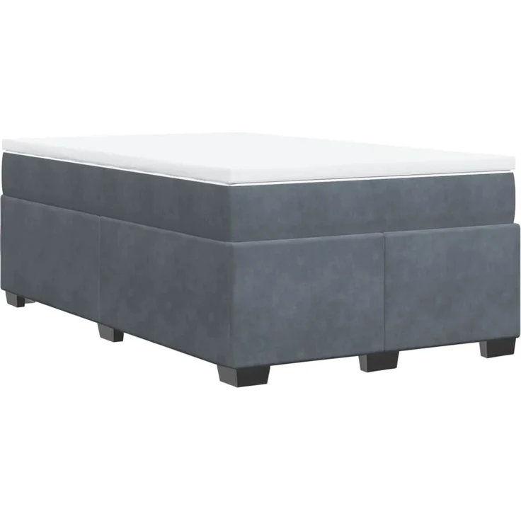 vidaXL Boxspringbett mit Matratze Dunkelgrau 120x190 cm Samt 3285270 – Bild 9