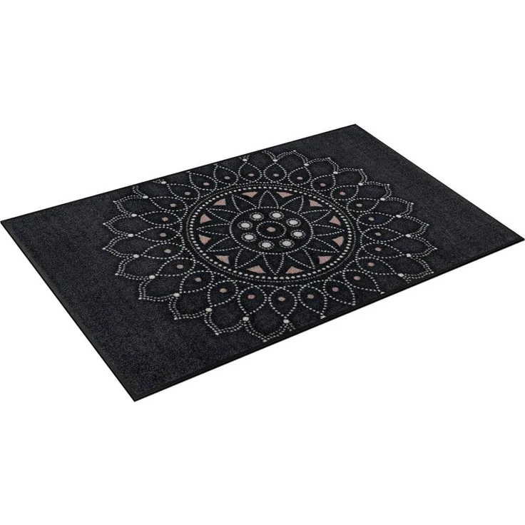 wash+dry by Kleen-Tex Teppich Purnima, rechteckig, Höhe: 7 mm, Mandala Motiv, rutschhemmend, In- und Outdoor geeignet, waschbar