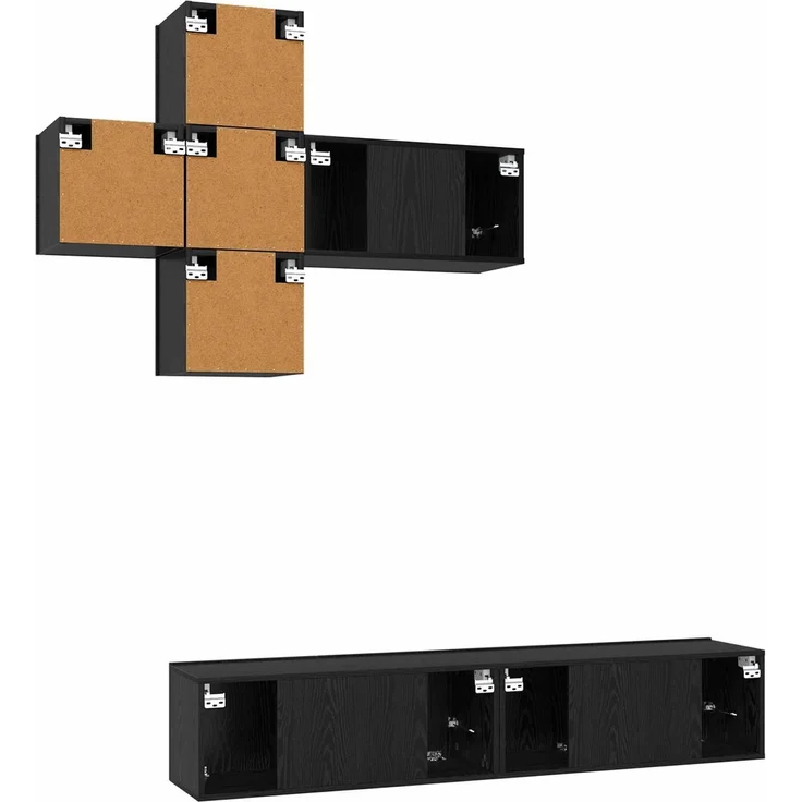 vidaXL TV-Schrankset Wandmontiert 3 pcs Holzwerkstoff 3438611 – Bild 7