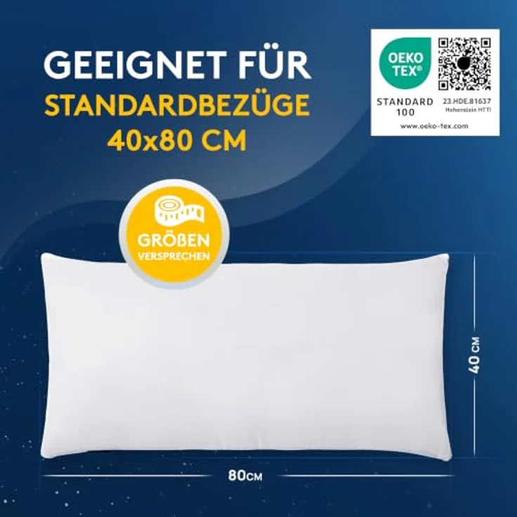 LILENO HOME Kissenfüllung 40x80, pralle Füllung für Dekokissen, hypoallergen und waschbar bis 40°C, Made in Germany, Oeko-Tex Klasse 1 – Bild 5