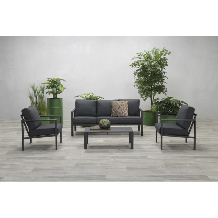 Garden Impressions Aluminium Gartenlounge-Komplettset "Barton", grau