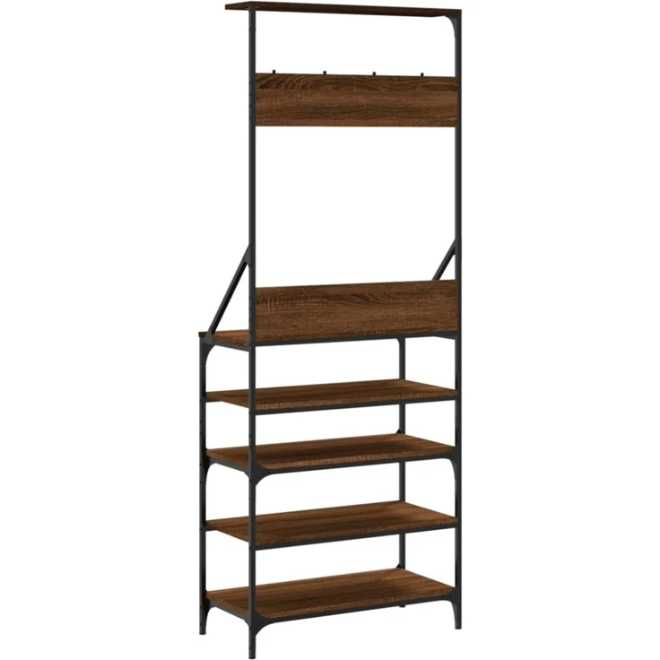 vidaXL Kleiderständer mit Schuhablage Braun Eiche-Optik 70x34x184 cm 837876 – Bild 3