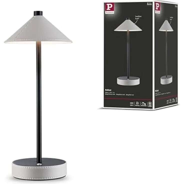 Paulmann 71176 LED Akkuleuchte Pellini 37cm White Switch dimmbar beige schwarz