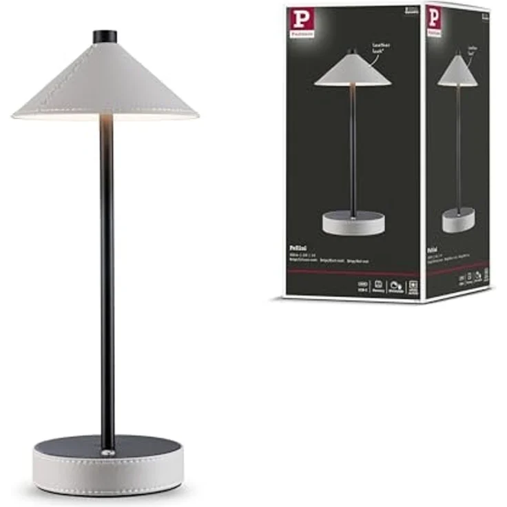 Paulmann 71176 LED Akkuleuchte Pellini 37cm White Switch dimmbar beige schwarz – Bild 1