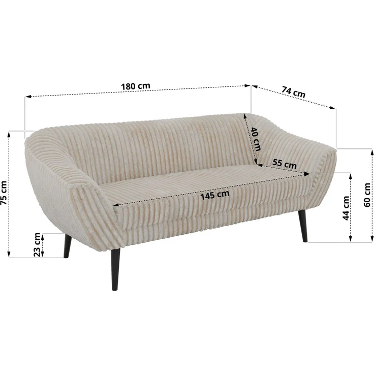 Wohnzimmerset Möbelset PIRS 3-3, Armlehnen, Wellenfederung, schwarze Füße, Dreisitzer Sofa, Polstermöbel Set - Hellgrau Velvet – Bild 5