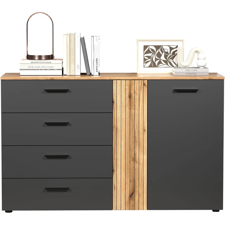 Sideboard Avila in grau und Eiche Evoke 139 cm – Bild 2