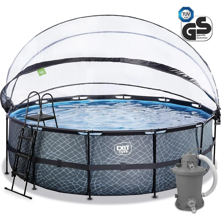 Exit Aufstellpool Framepool mit Dach | Grau | 450x122 cm – Bild 3