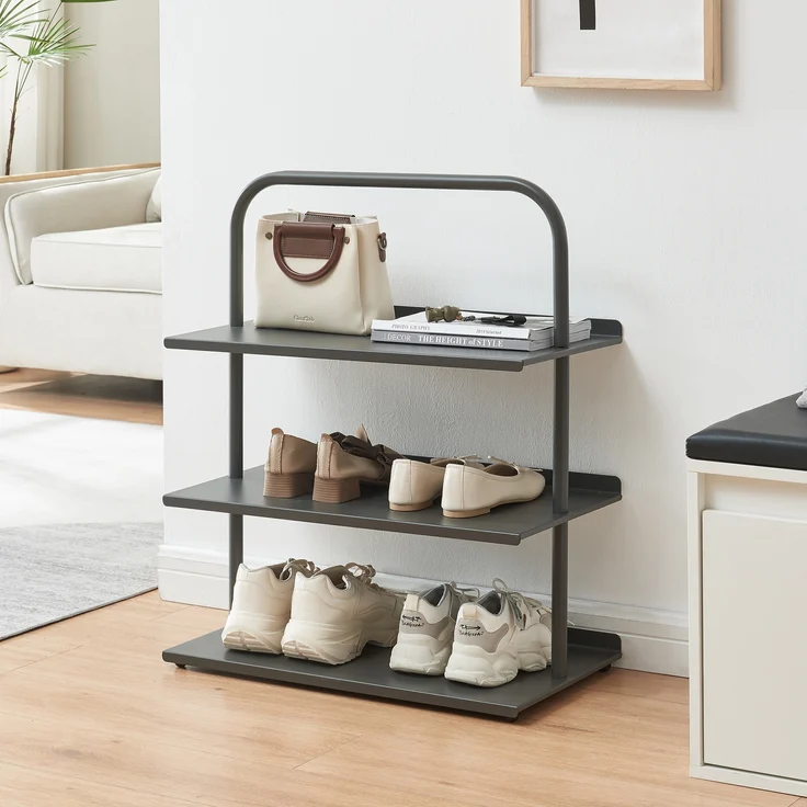 Schuhregal Poytya Stahl 73x60x32 cm Anthrazit [en. casa] – Bild 1