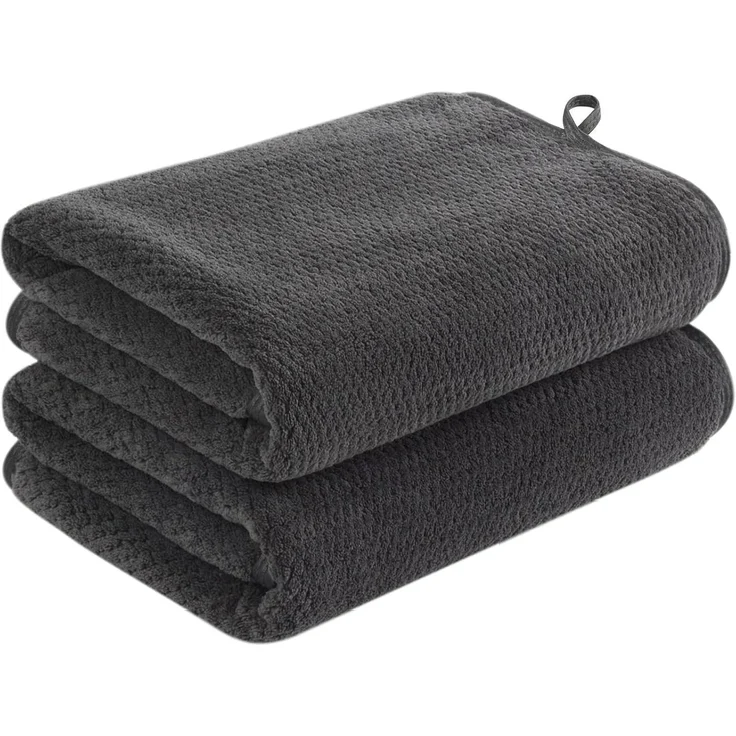 4er Pack Mikrofaser Handtuch Set 40x76cm Schwarz - Weich & Saugstark – Bild 1