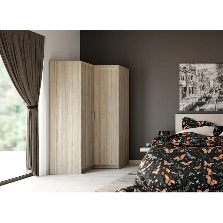 AX LIVING Eckschrank Eiche Sonoma Storicos Schrank 97,8 x190,5 x97,8cm – Bild 2