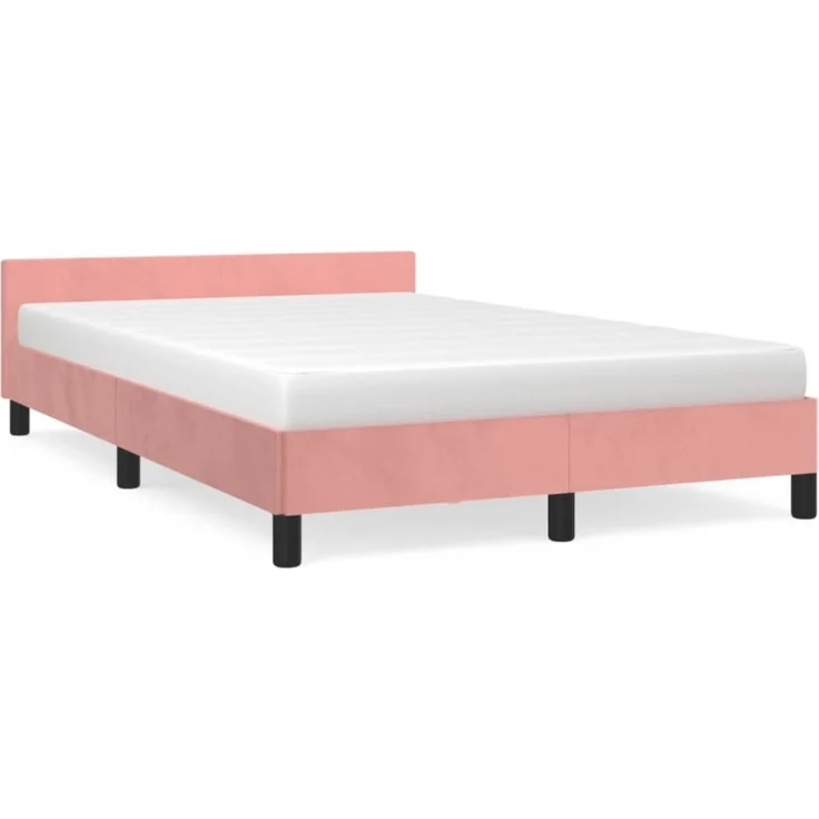 vidaXL Bettgestell ohne Matratze Rosa 120x190 cm Samt 379552 – Bild 1