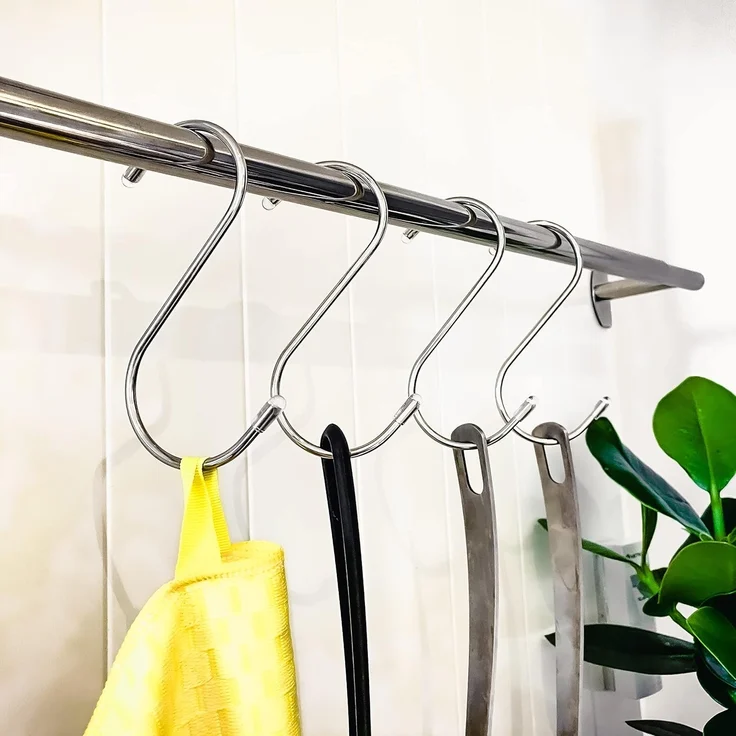Praknu S-Haken 16 S-Haken Rund 12cm, Küche, Badezimmer, Terrasse, Balkon, Keller, Werkstatt, Garage, (Set, 16-St), Belastbar bis 25kg - 12cm Groß - Rostfreie S-Haken zum Aufhängen – Bild 2
