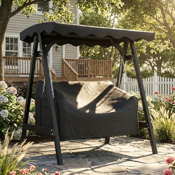 Outsunny Gartenmöbel-Schutzhülle Hollywoodschaukel Abdeckung (Abdeckplane, 1-St, für 2-Sitzer Gartenschaukel), Wasserdicht, UV-beständig, mit Reißverschluss – Bild 8