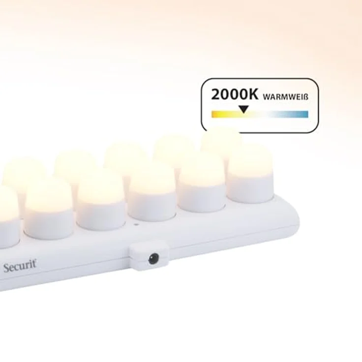 SECURIT – Wiederaufladbares LED-Teelicht-Set Amsterdam – Kabellos – Magnetisch – Für Bar, Café, Restaurant – Warmweiß – 12 Kerzen, Fernbedienung, Basis, Ladekabel inklusive, Weiß – Bild 5