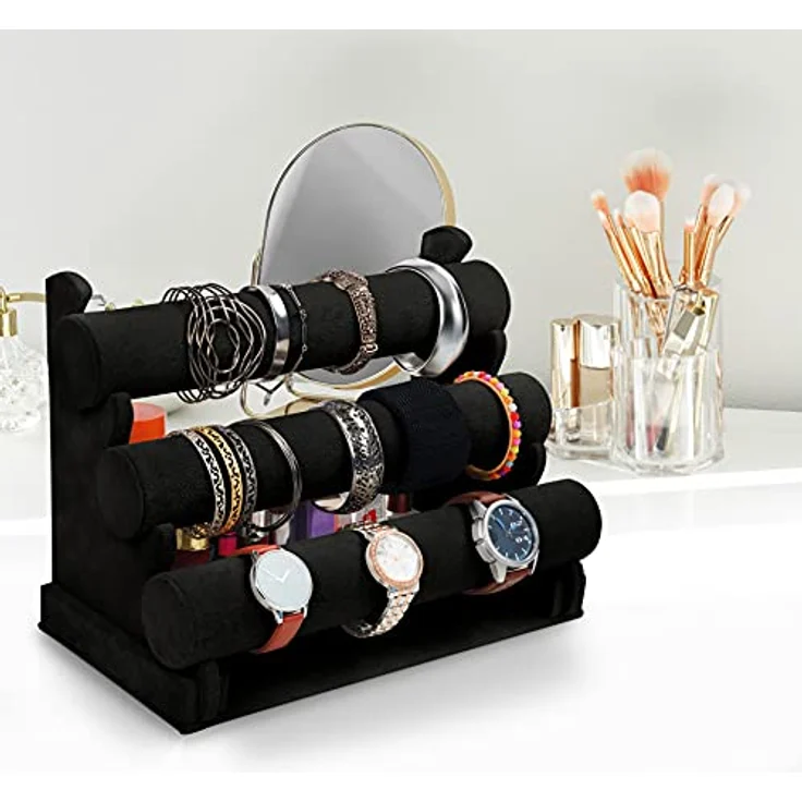 Kurtzy Schmuckständer Schmuck Organizer - 3-stufig, Schwarz - 30 x 17 x 23cm (1 St) – Bild 7