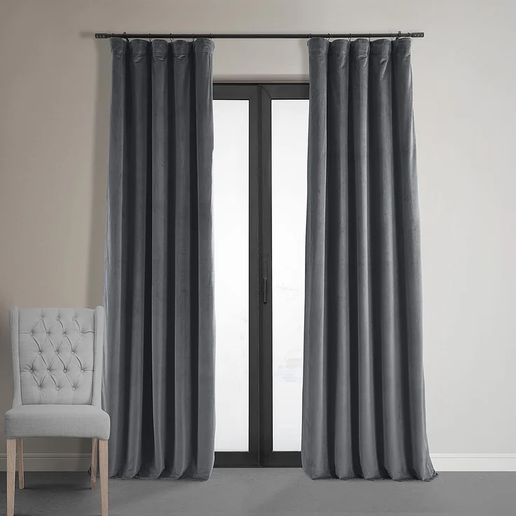 HPD Half Price Drapes Signature Thermo-Verdunkelungsvorhänge aus Samt, für Wohnzimmer, 308 cm lang, 1 Paneelstangentasche, isolierte Verdunkelungsvorhänge für Schlafzimmer, Fenstervorhänge, 50 B x 120