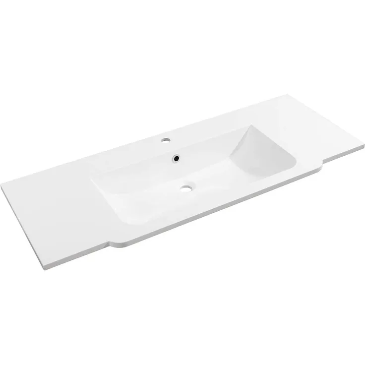 Fackelmann LUXOR Waschbecken 120 cm aus Gussmarmor, Weiß