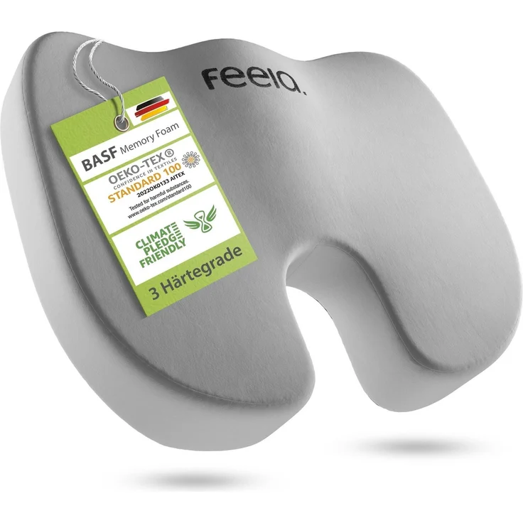 feela Sitzkissen Orthopädisches Auto-Sitzkissen – entlastet Rücken & Steißbein, Mehr Komfort auf langen Fahrten – fördert Haltung & entspanntes Sitzen – Bild 1