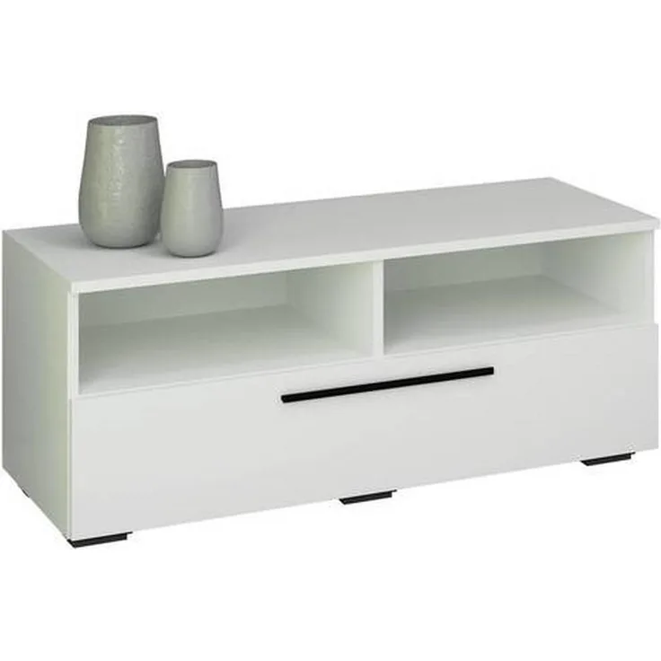 MID.YOU Lowboard, Weiß, Metall, 95x39x40 cm, stehend mit Klapptüren für das Wohnzimmer