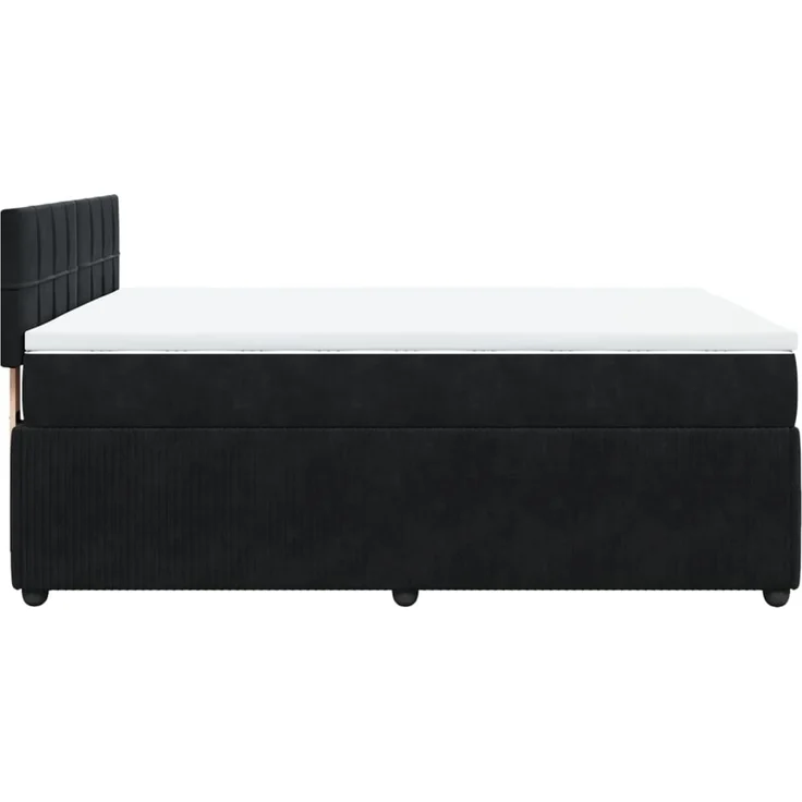 vidaXL Boxspringbett mit Matratze Schwarz 140x190 cm Samt 3287736 – Bild 9