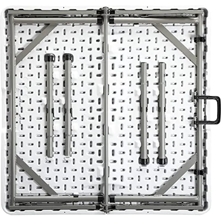 HollyHOME Klapptisch Quadratisch 87cm Campingtisch Klappbar Tisch Wetterfest Gartentisch Balkontisch Tragbarer Klapptisch Esstisch für Küche BBQ Catering Party, Weiß – Bild 9