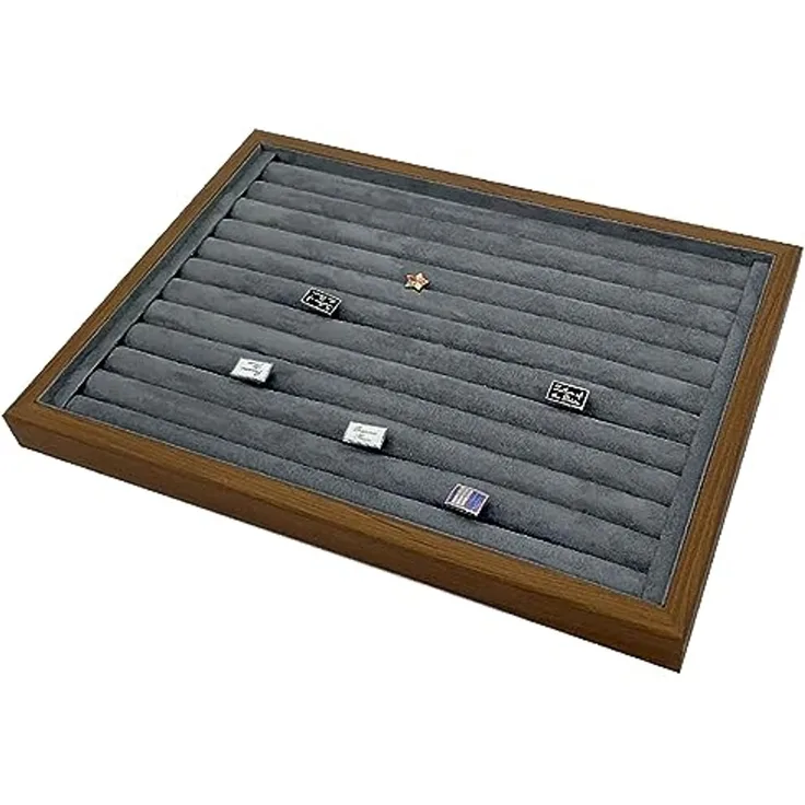 mixed24 Schmuckkasten Ringaufbewahrung Ringlade Ringbox Ringhalter Ohrringe Ohrstecker, Wildlederimitat