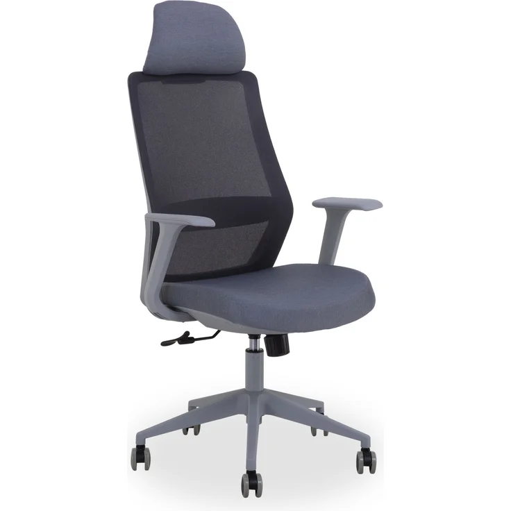 Drehstuhl HARPER ALWAR BHT 61x120x62 cm grau Chefsessel Bürostuhl Schreibtischstuhl Bürosessel – Bild 1