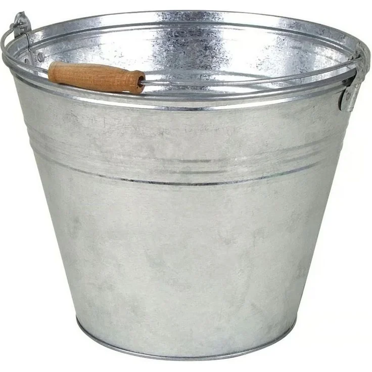 sesua Eiseimer Zinkeimer Metalleimer 10 Liter 27 x 25 cm Bierkühler mit Holzgriff – Bild 2