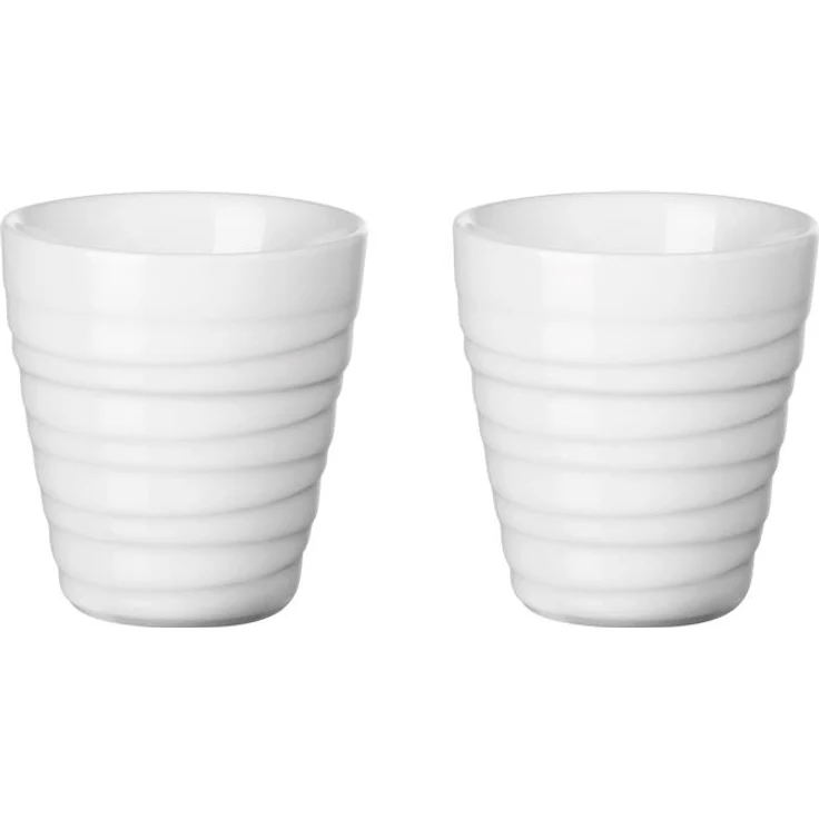 ASA Selection thermo Thermobecher Espresso Twisted, 2er Set, Espressobecher, Becher, Tasse, Porzellan, Weiß, 80 ml, 33701024 – Bild 1