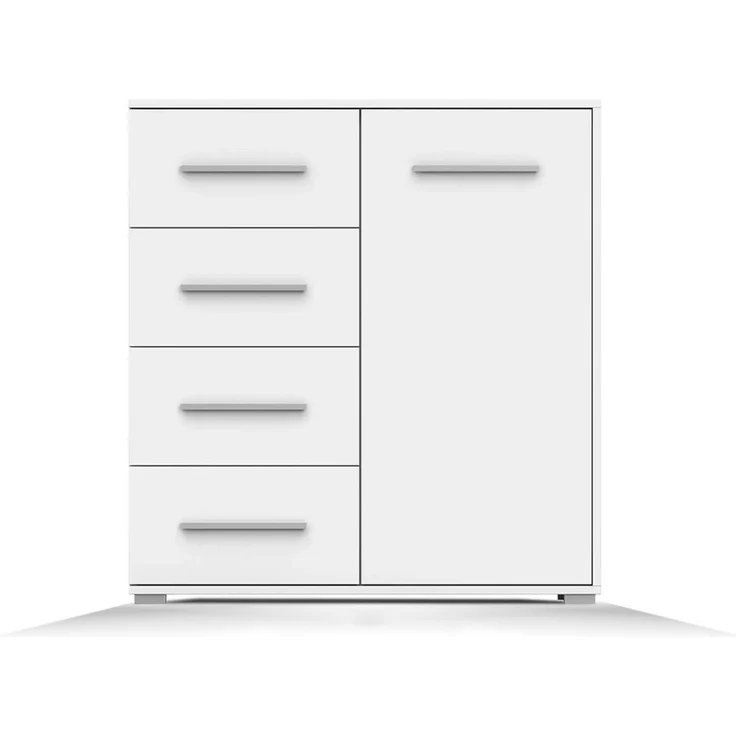 Deine Möbel 24 Kommode FAMI mini 90 cm breit Weiß Eiche Sonoma (Set, 1 St), Laminatplatte 16 cm – Bild 3