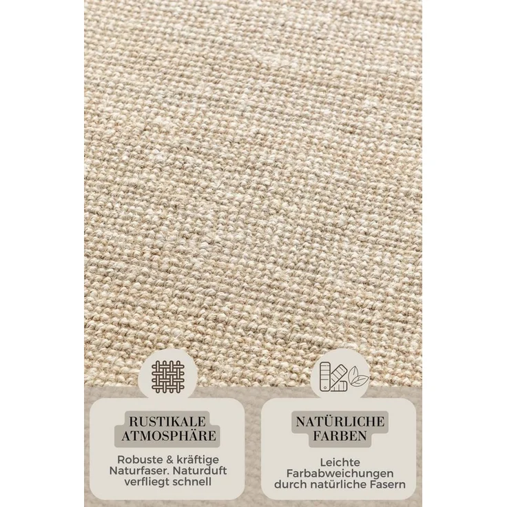 HANSE Home Teppich Jaipur Juteteppich, als Läufer und in Rund, rechteckig, Höhe: 10 mm, 100% Naturfaser, Wohnzimmer, Esszimmer, Schlafzimmer, GRS – Bild 4